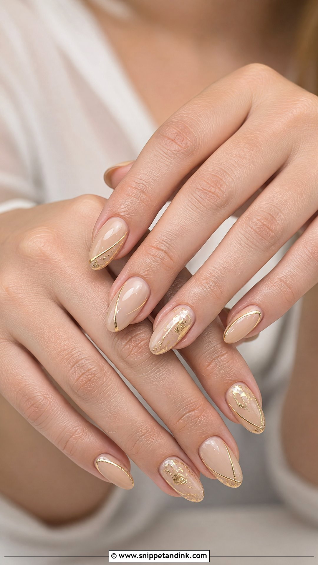 Soft Gold Wedding Nails - Snippet and Ink - 20 Nail Ideas for Wedding Brides