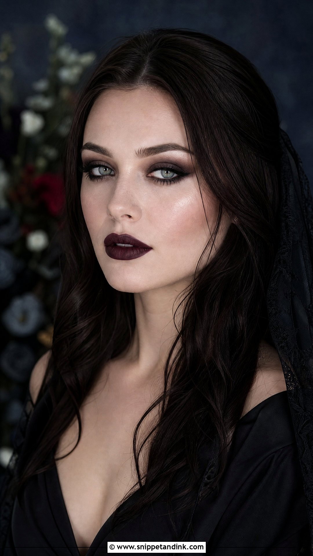 Soft Goth Bridal Makeup - Snippet and Ink - 20 Alternative Bridal Makeup Ideas