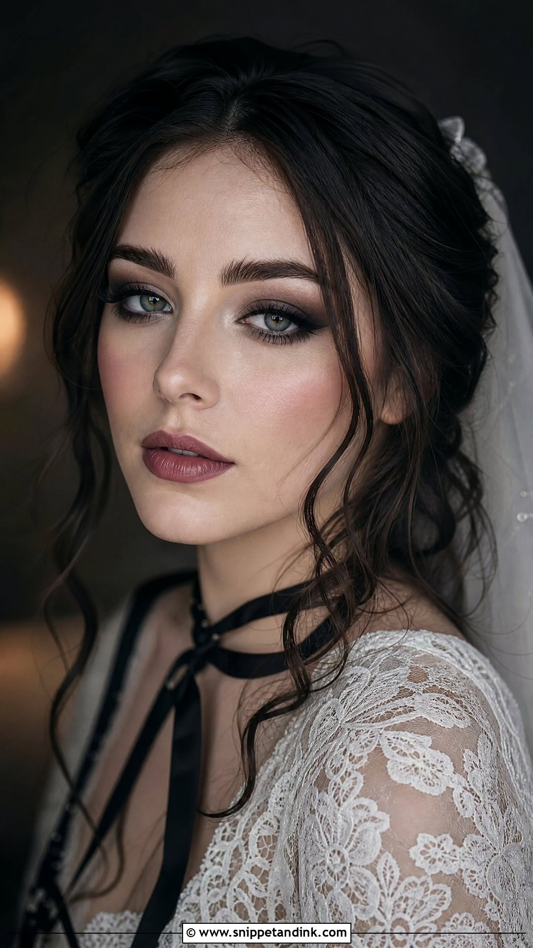 Soft Goth Wedding Makeup - Snippet and Ink - 25 Alt Wedding Makeup Ideas