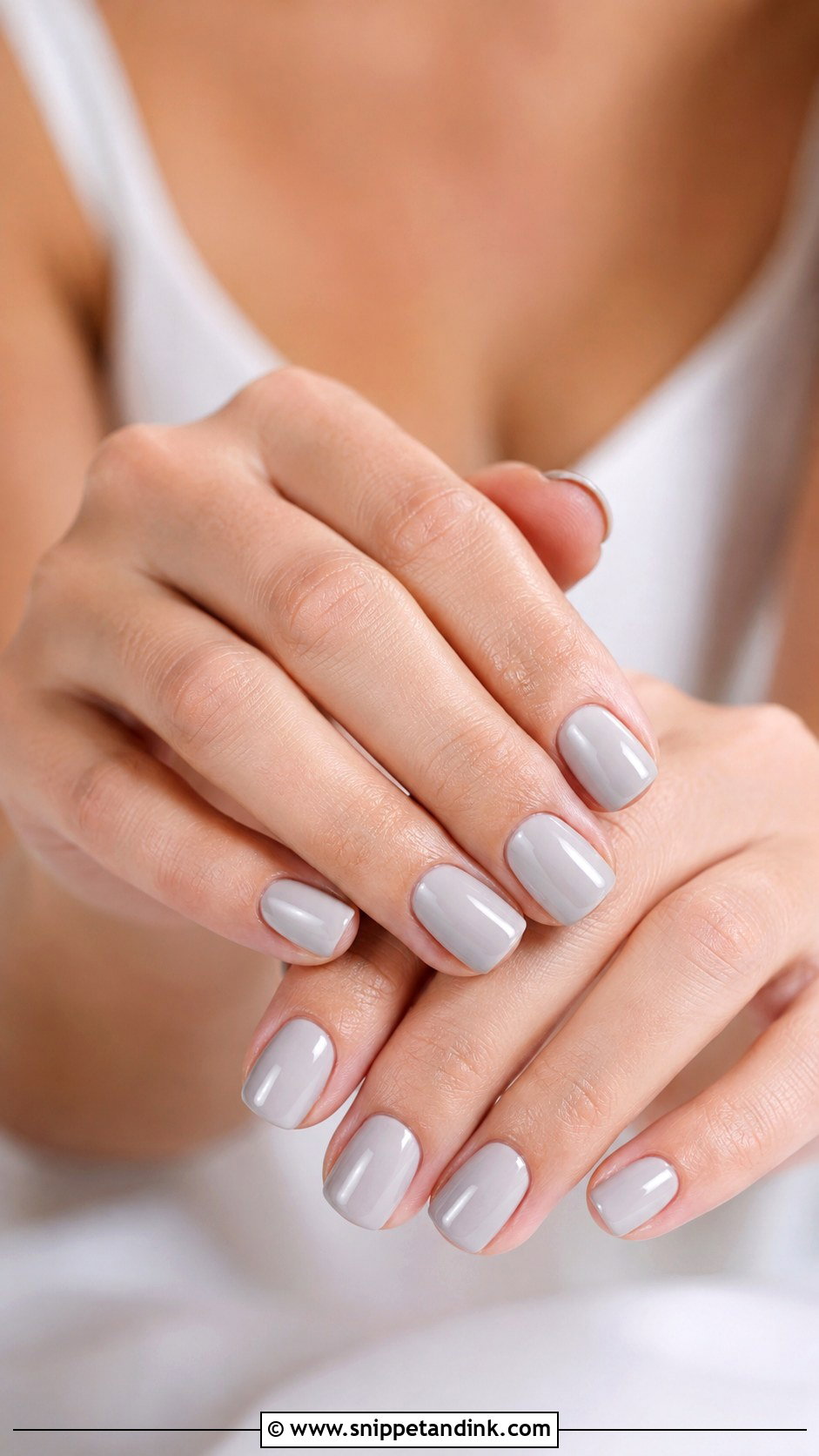 Soft Gray Bridal Nails - Snippet and Ink - 20 Bridal Nail Color Ideas