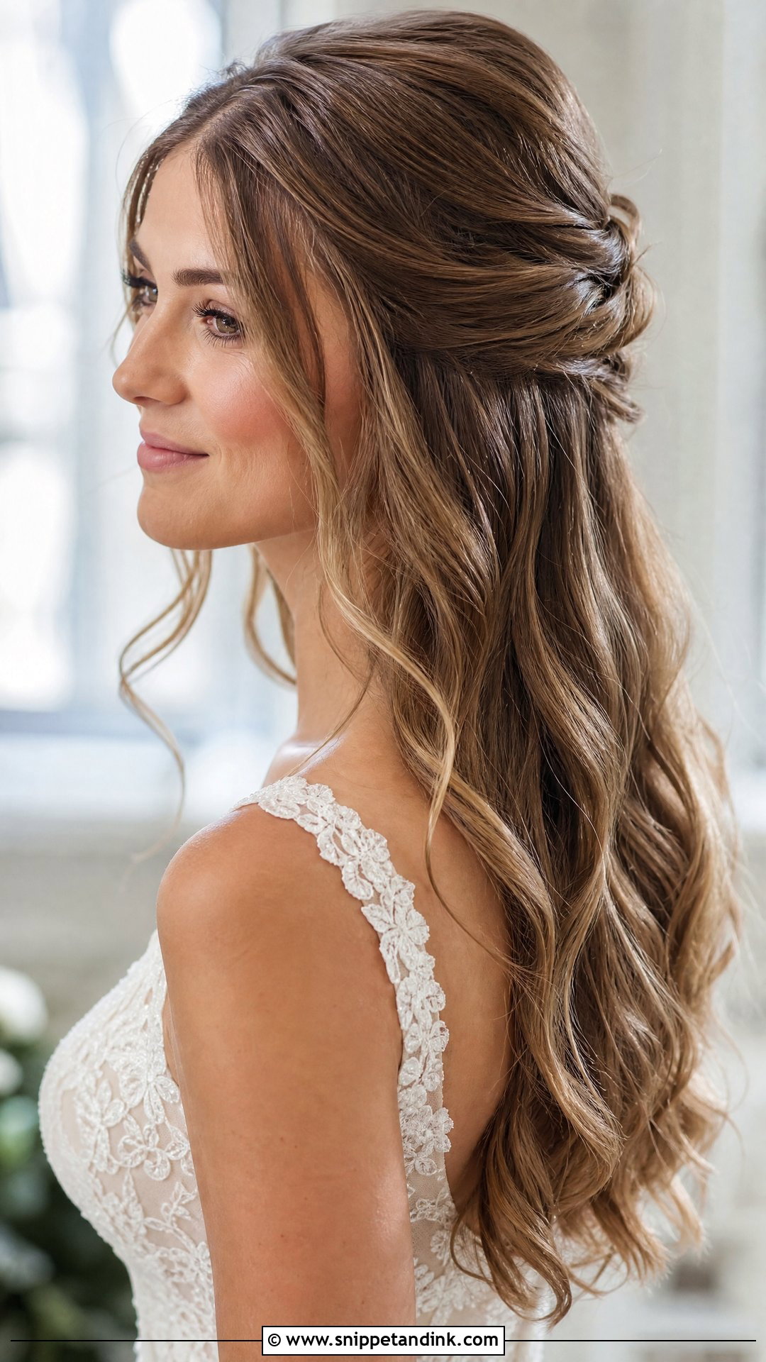 Soft Half Up Half Down Wedding Hair - Snippet and Ink - 25 2025 Bridal Hair Ideas
