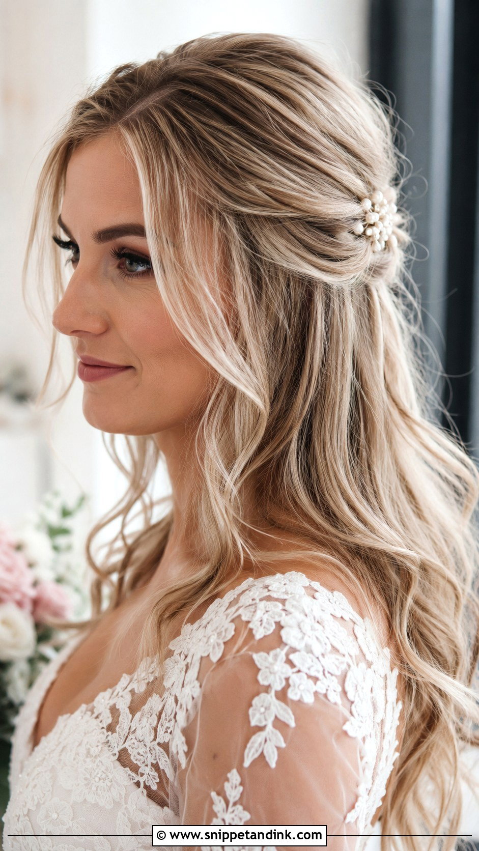 Soft Half Up Half Down Wedding Hairstyle - Snippet and Ink - 20 Courthouse Wedding Hairstyles