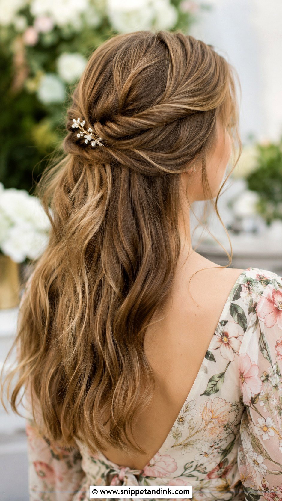 Soft Half Up Half Down - Snippet and Ink - 20 Simple Medium Length Wedding Guest Hair Ideas