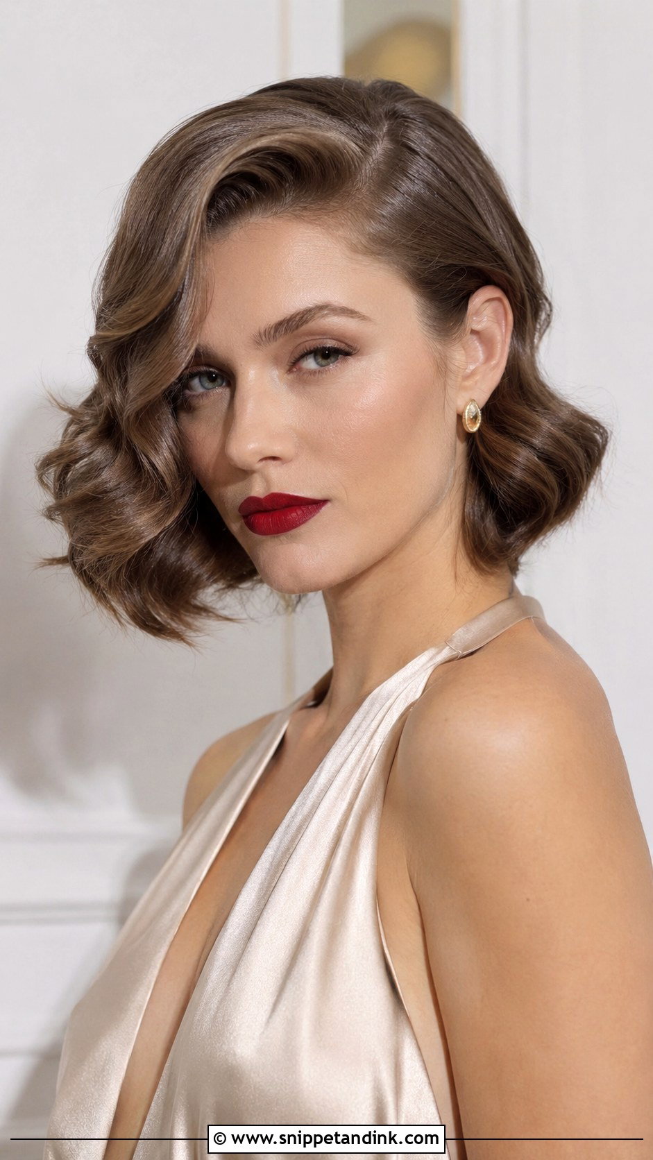 Soft Hollywood Waves For Short Hair - Snippet and Ink - 20 Bridal Hair for Short Hair Ideas