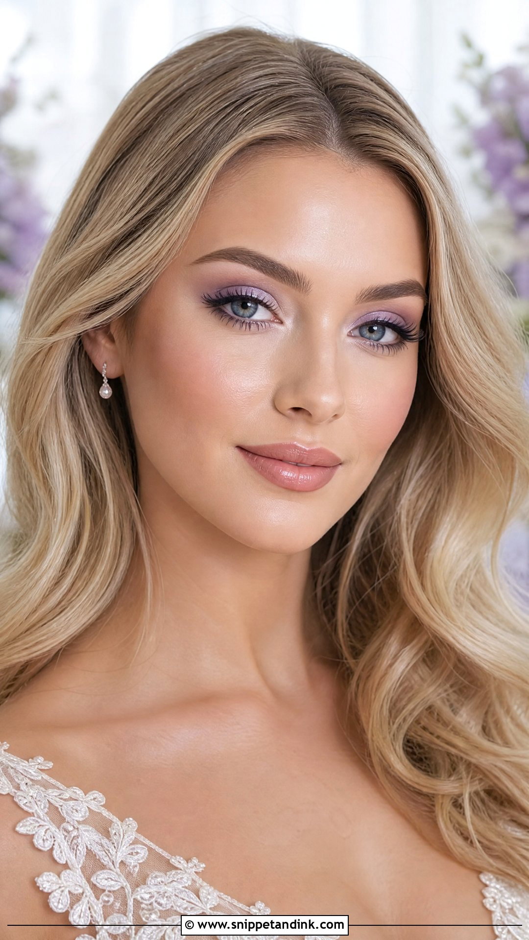 Soft Lavender Bridal Makeup - Snippet and Ink - 20 Purple Wedding Makeup the Bride Ideas
