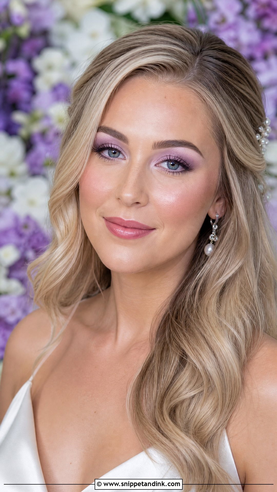 Soft Lavender Bridal Makeup - Snippet and Ink - 20 Purple Bridal Makeup Ideas