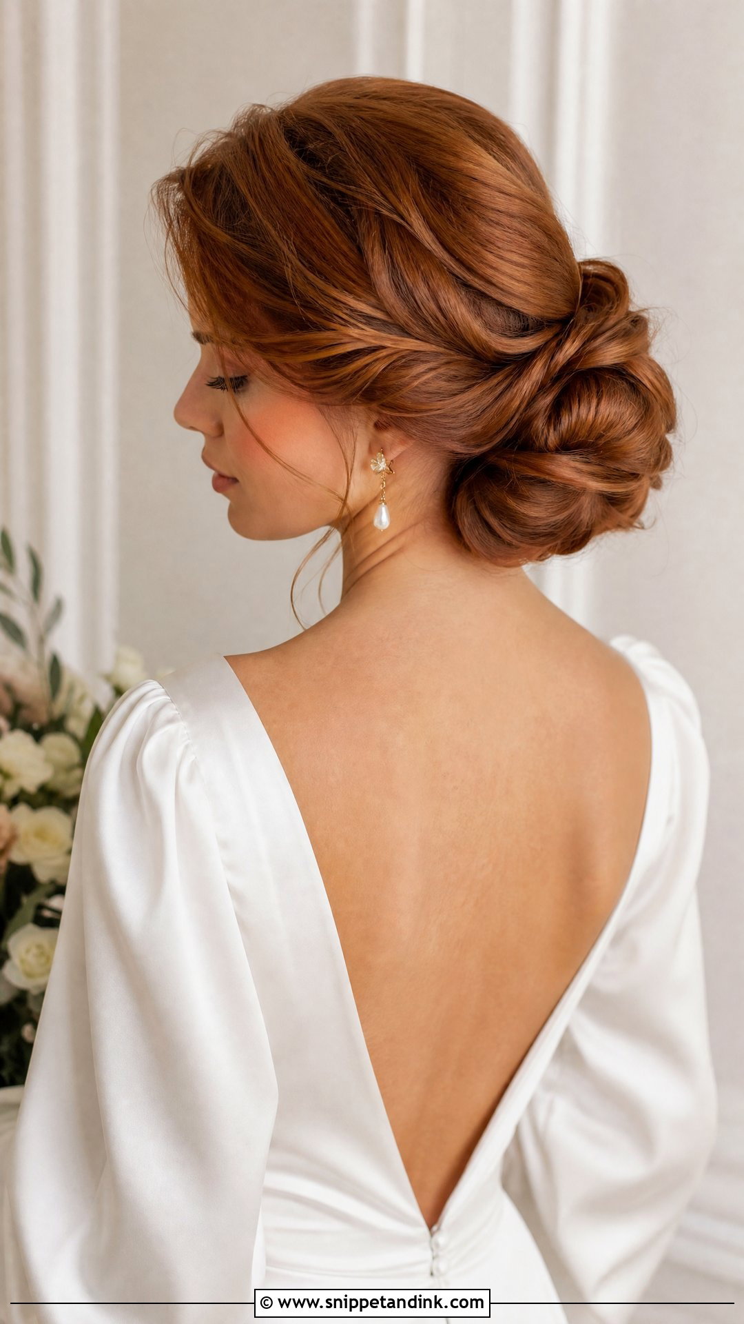 Soft Low Bun Wedding Hair For Long Hair - Snippet and Ink - 20 Soft Low Bun Wedding Hair Ideas