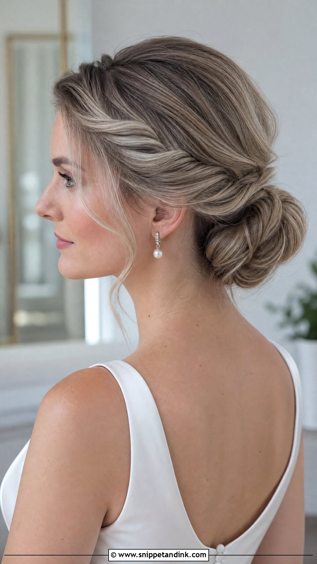 Soft Low Bun Wedding Hair With Twists - Snippet and Ink - 20 Soft Low Bun Wedding Hair Ideas