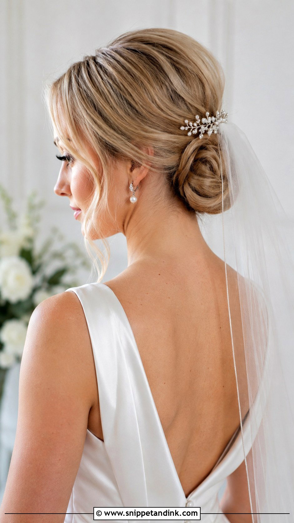 Soft Low Bun Wedding Hair - Snippet and Ink - 15 Soft Bun Wedding Hair Ideas