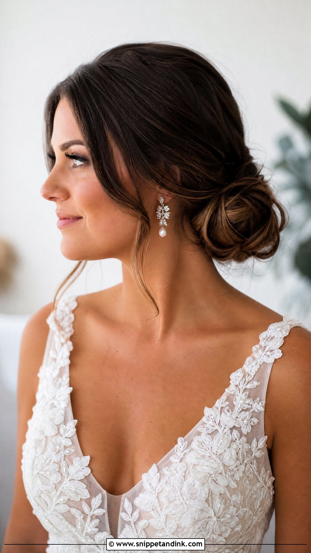 Soft Low Bun Wedding Updo - Snippet and Ink - 20 Soft Bridal Hair Ideas