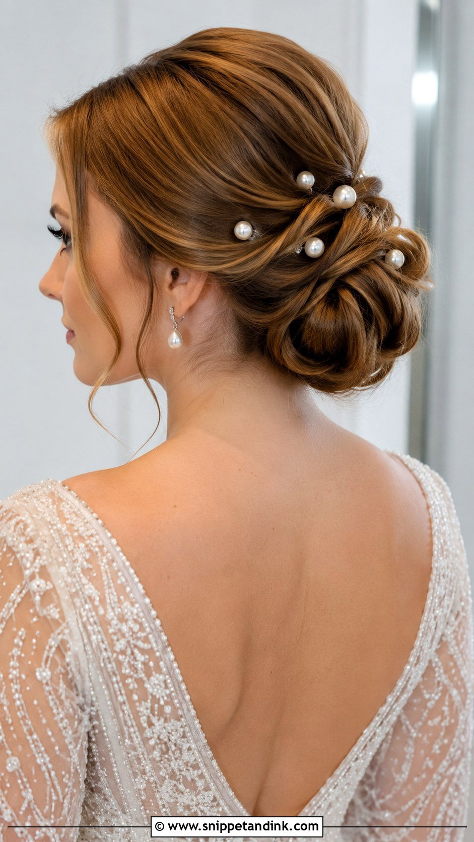 Soft Low Bun for Medium Hair - Snippet and Ink - 25 Medium Length Bridal Hair Ideas