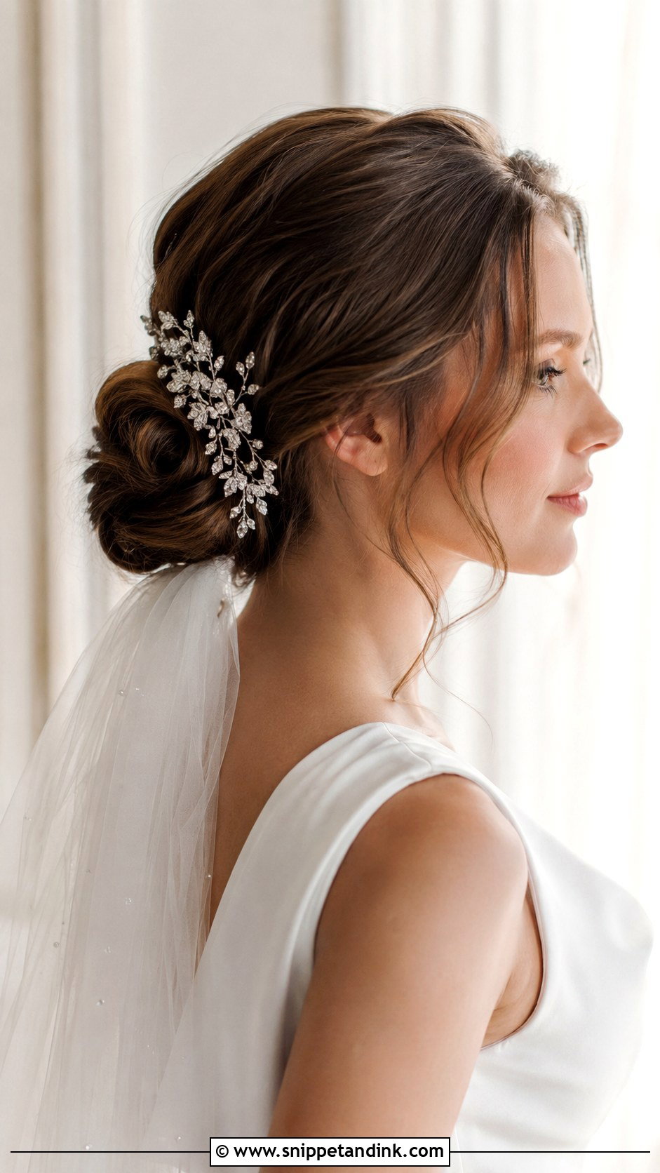 Soft Low Chignon - Snippet and Ink - 20 Elopement Hairstyles