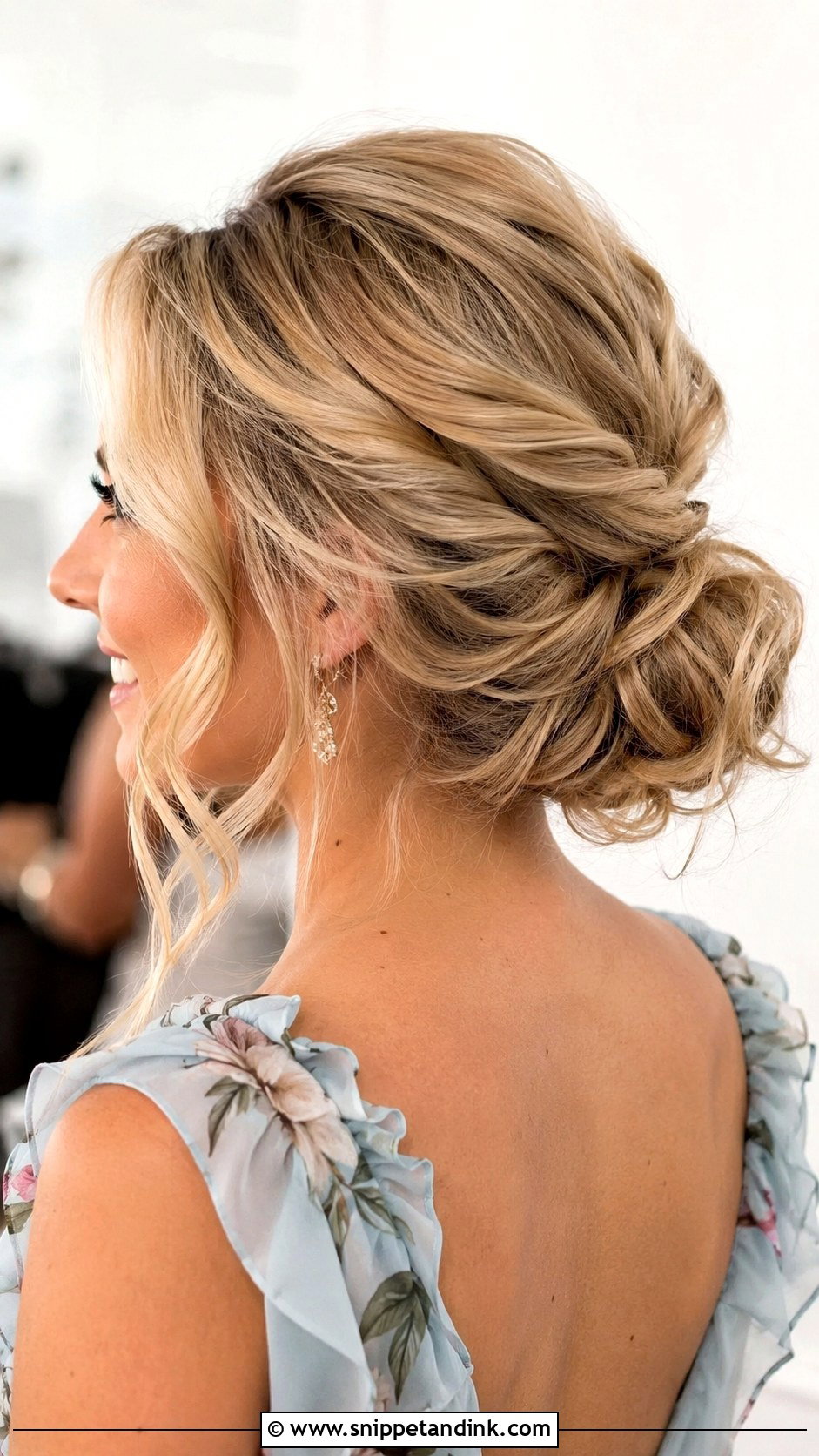 Soft Low Chignon Wedding Guest Hairstyle - Snippet and Ink - 15 Low Bun Wedding Guest Hairstyles