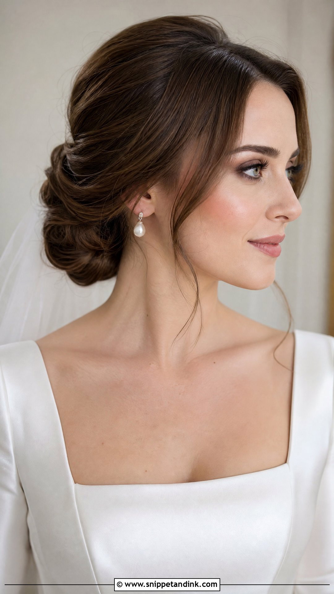 Soft Low Chignon Wedding Hair - Snippet and Ink - 20 Soft Low Bun Wedding Hair Ideas