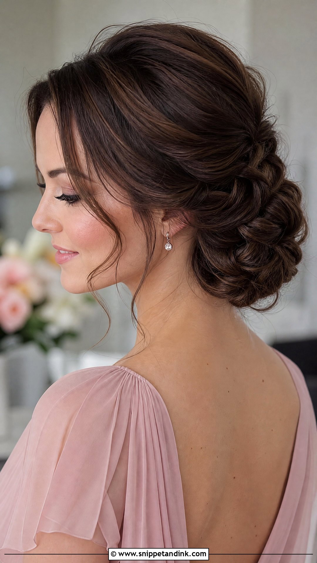Soft Low Chignon - Snippet and Ink - 15 Bridal Guest Hair Ideas