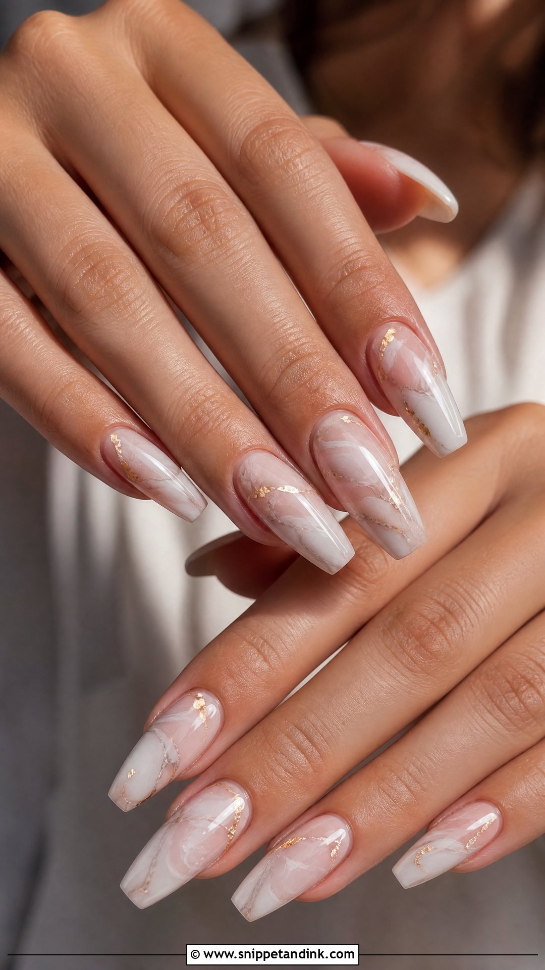 Soft Marble Engagement Nails - Snippet and Ink - 25 Fun Engagement Nails