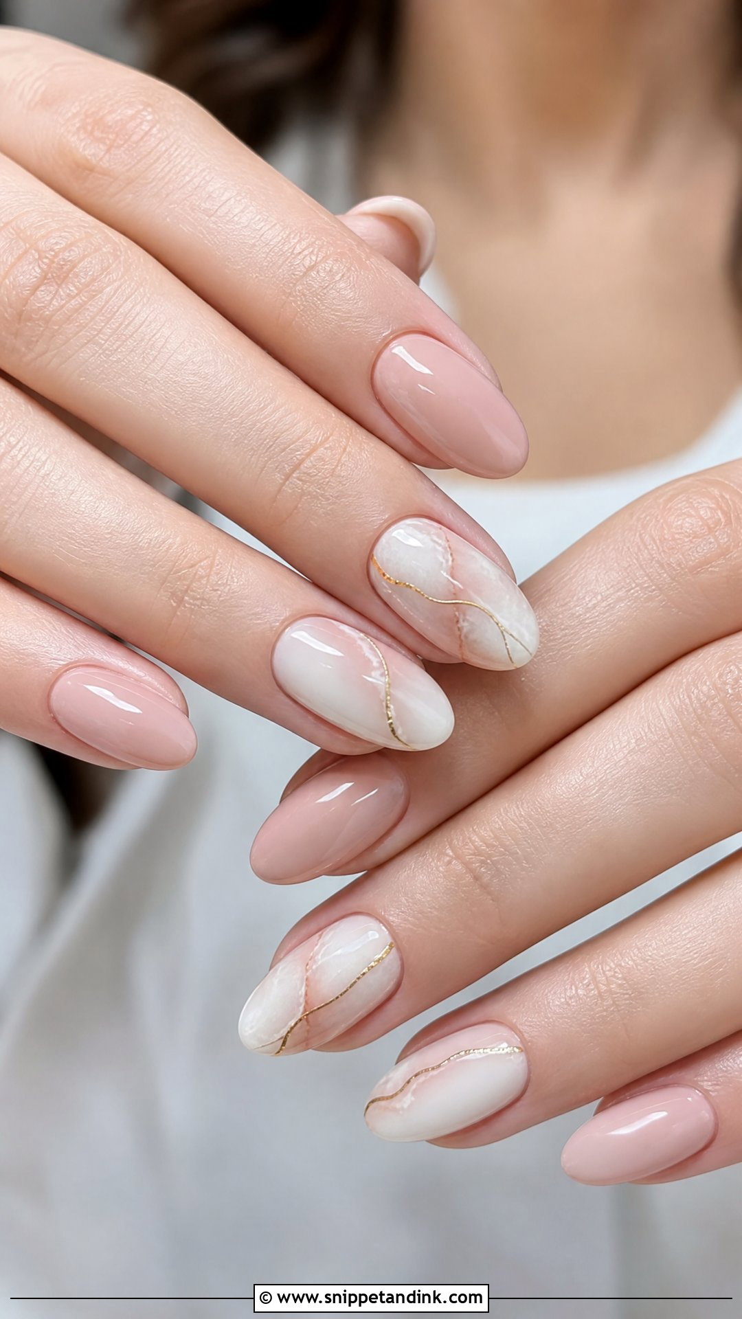 Soft Marble Wedding Nails - Snippet and Ink - 25 Nail Art Designs for Wedding