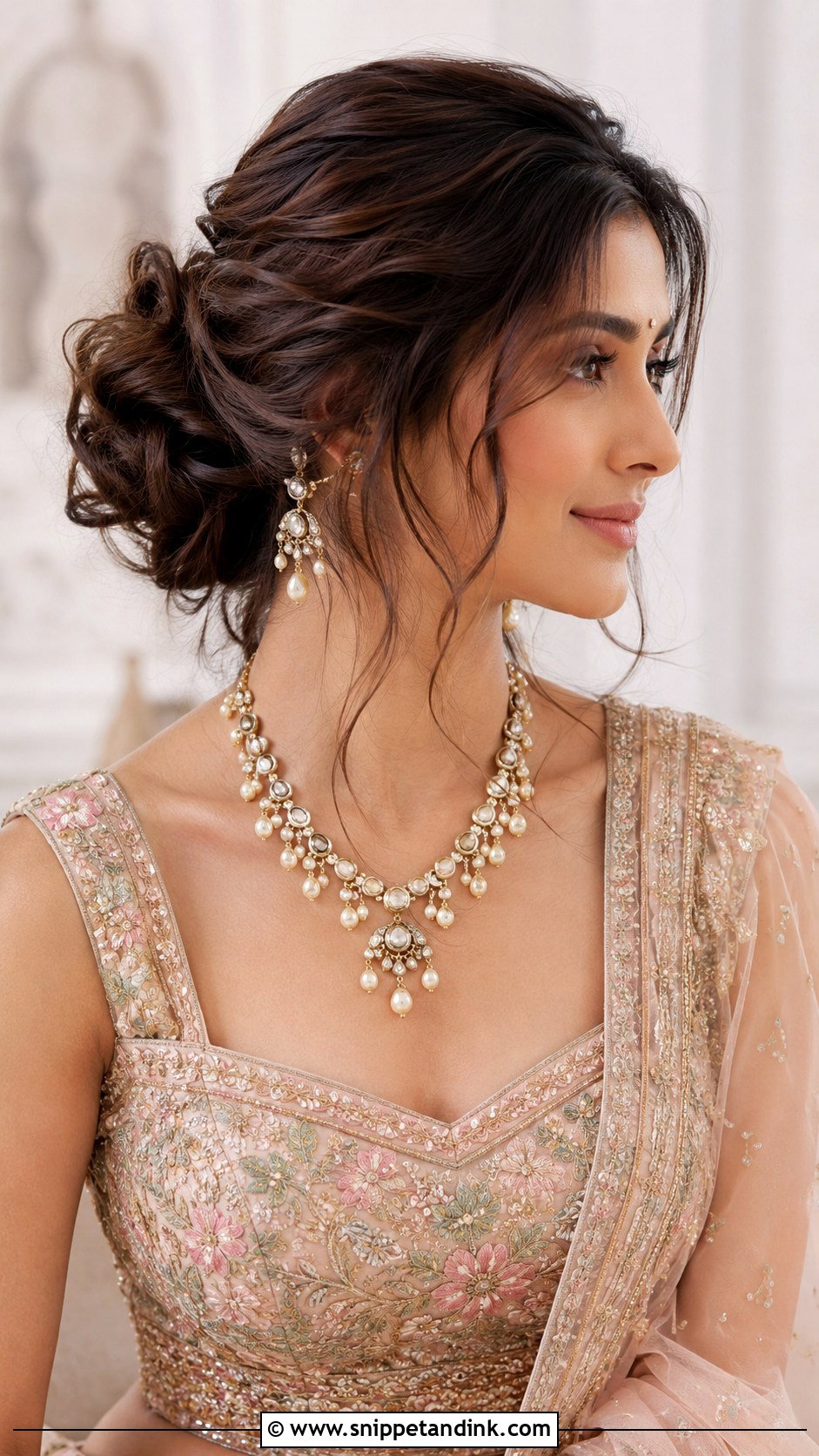 Soft Messy Low Bun - Snippet and Ink - 25 Indian Wedding Bun Hairstyles