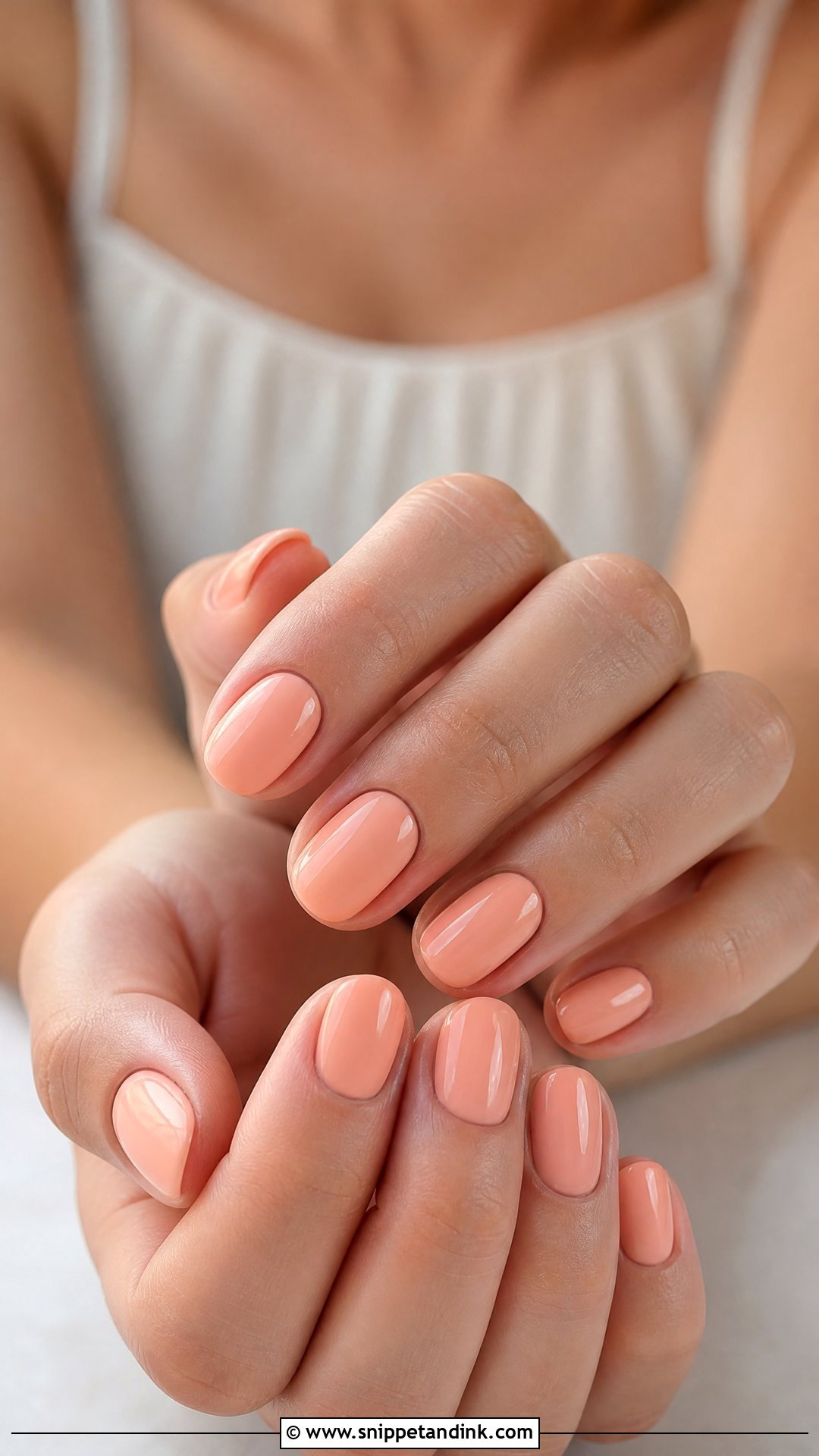 Soft Peach Wedding Guest Nails - Snippet and Ink - 25 Wedding Guest Nail Inspo Ideas