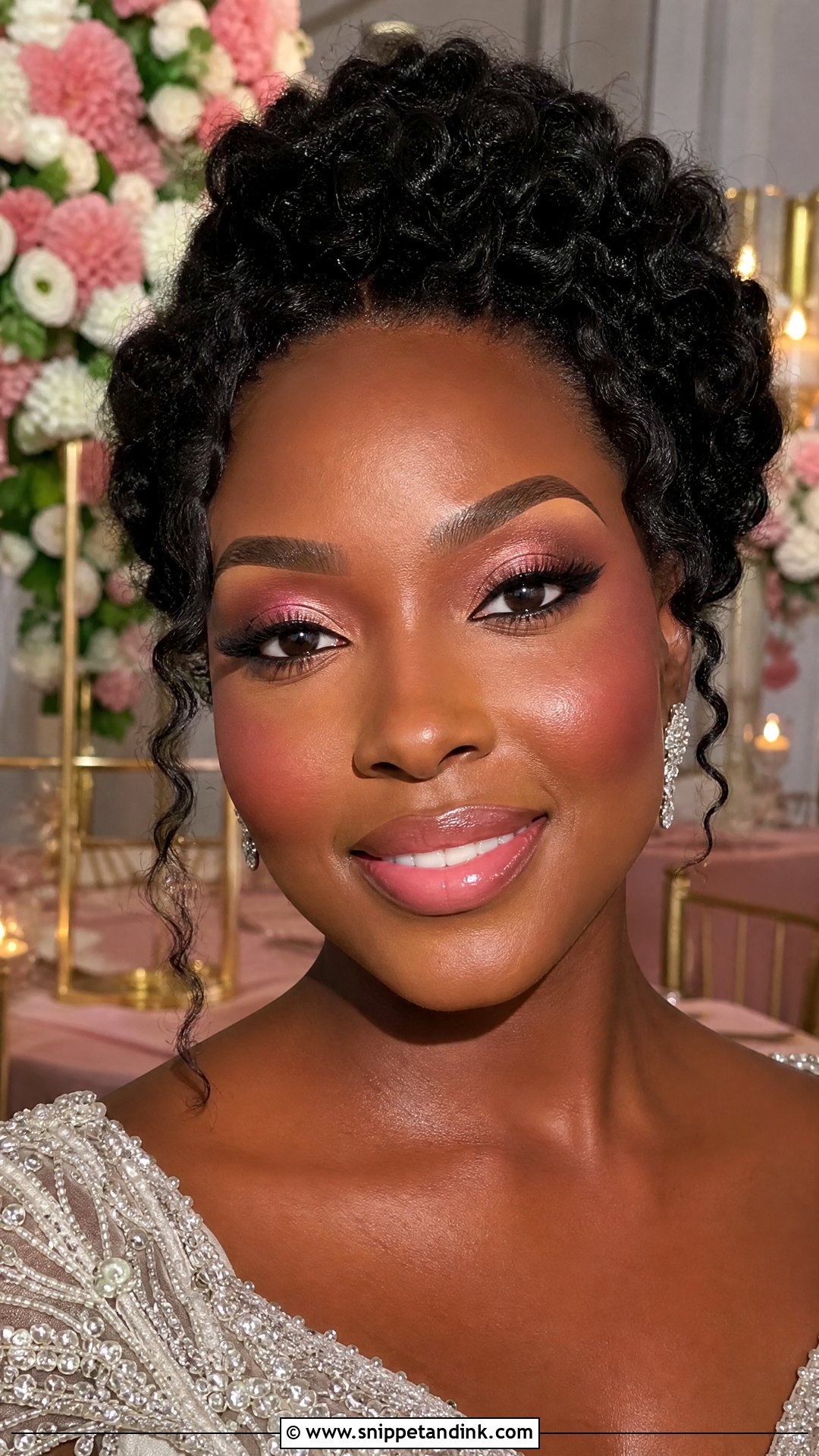 Soft Pink Bridal Makeup For Deep Skin - Snippet and Ink - 25 Soft Pink Bridal Makeup Ideas