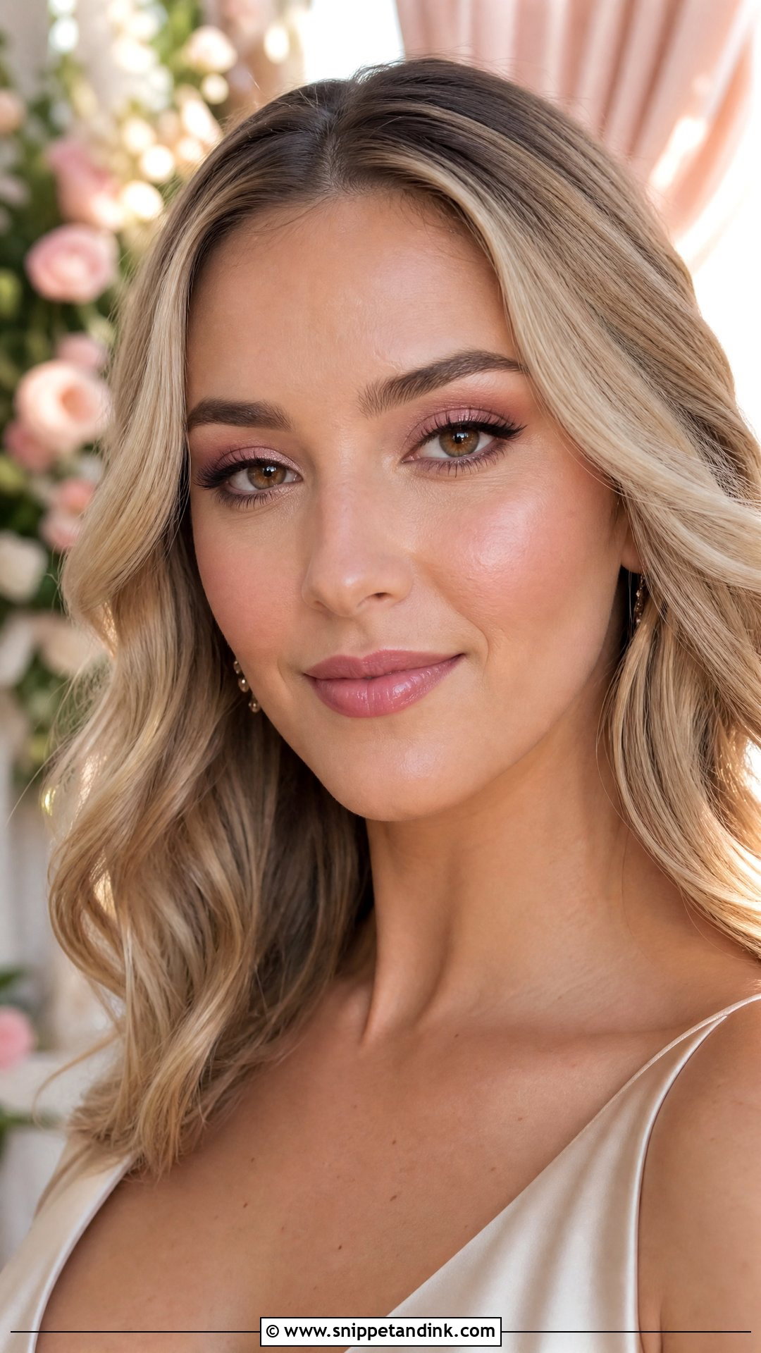 Soft Pink Bridal Makeup With Brown Eyeliner - Snippet and Ink - 25 Soft Pink Bridal Makeup Ideas