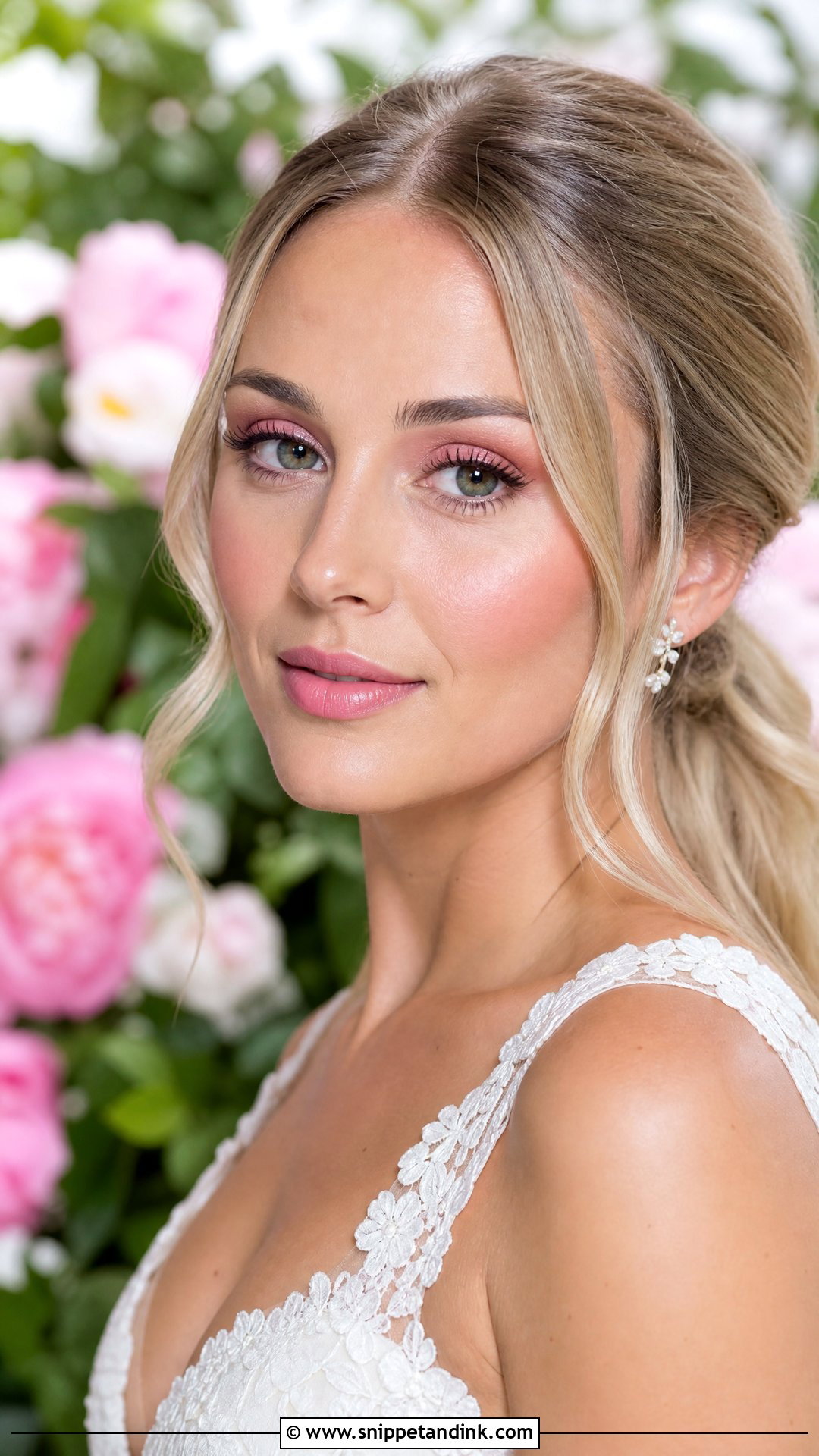 Soft Pink Bridal Makeup With Pink Blush - Snippet and Ink - 25 Soft Pink Bridal Makeup Ideas
