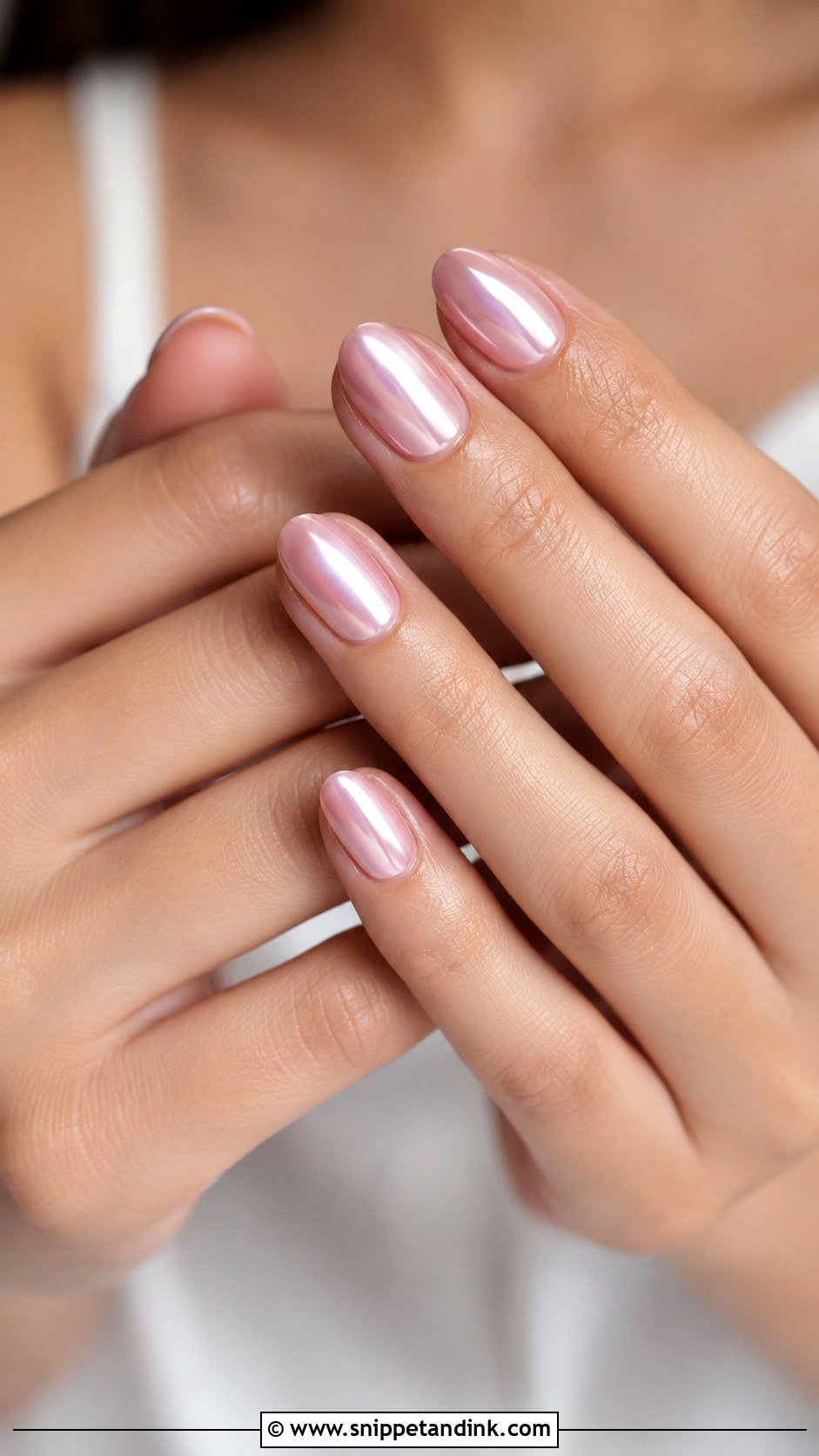 Soft Pink Chrome Nails - Snippet and Ink - 30 Nails for Wedding Guest