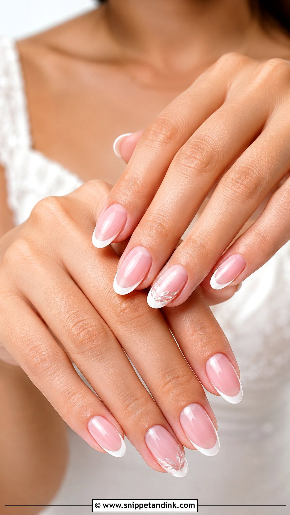 Soft Pink French Bridal Nails - Snippet and Ink - 20 Bridal Nails Art