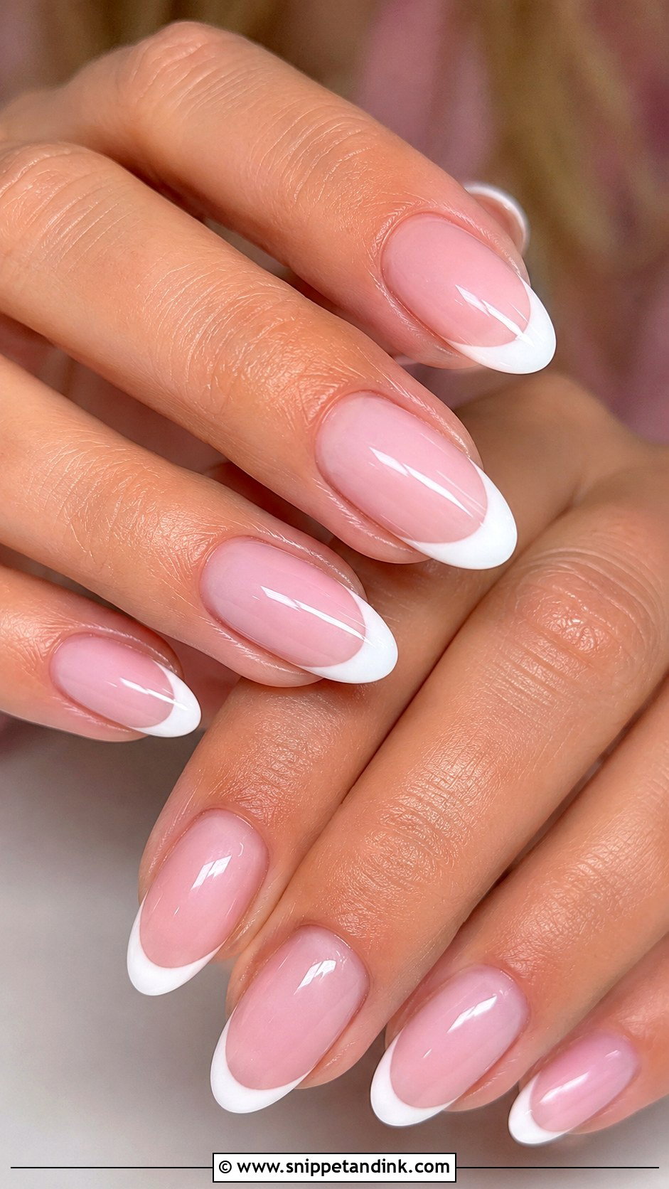 Soft Pink French Bride Nails - Snippet and Ink - 30 Nails for the Bride Wedding