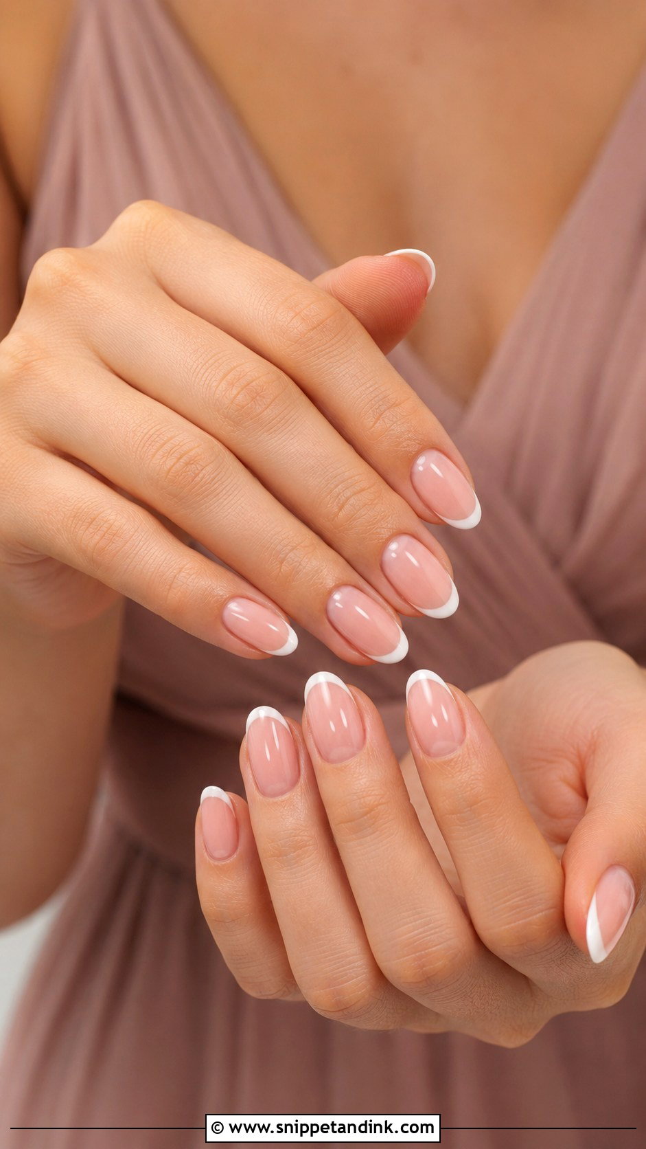 Soft Pink French Bridesmaid Wedding Nails - Snippet and Ink - 20 Winter Bridesmaid Wedding Nails