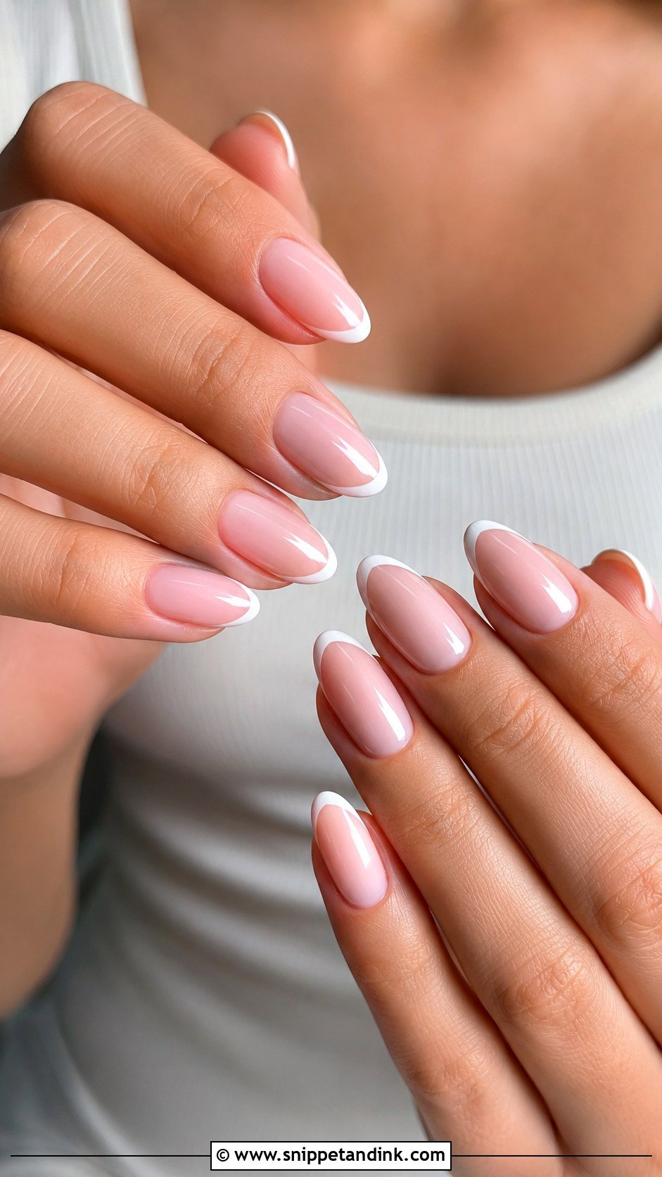 Soft Pink French Tip Nails - Snippet and Ink - 30 Wedding Guest Nails Ideas