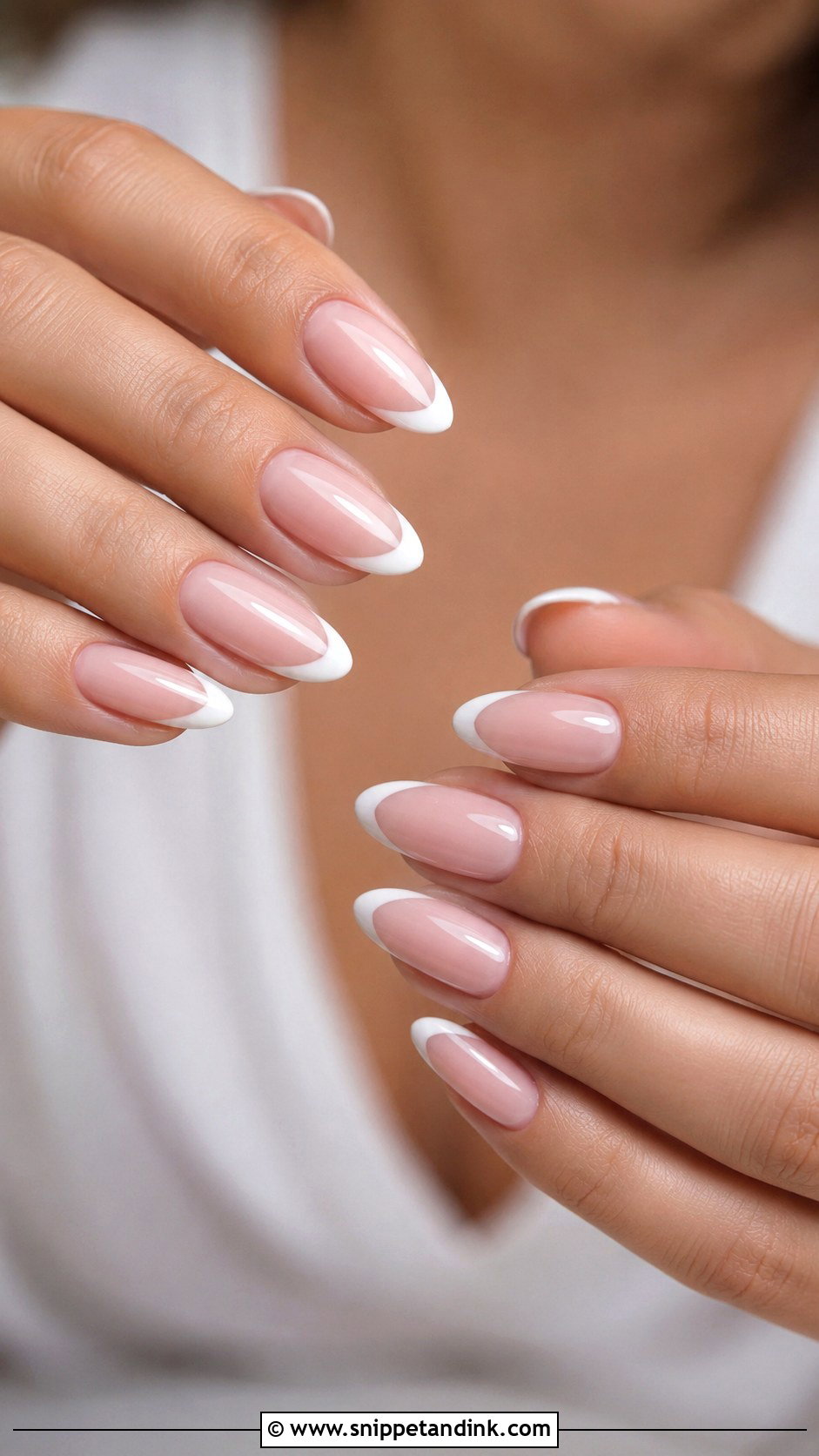 Soft Pink French Tip Nails - Snippet and Ink - 20 Nails for Bride Wedding Day 2025