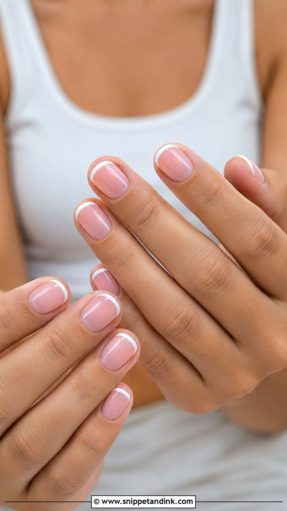 Soft Pink French Tip Wedding Guest Nails - Snippet and Ink - 20 Cute Wedding Guest Nails