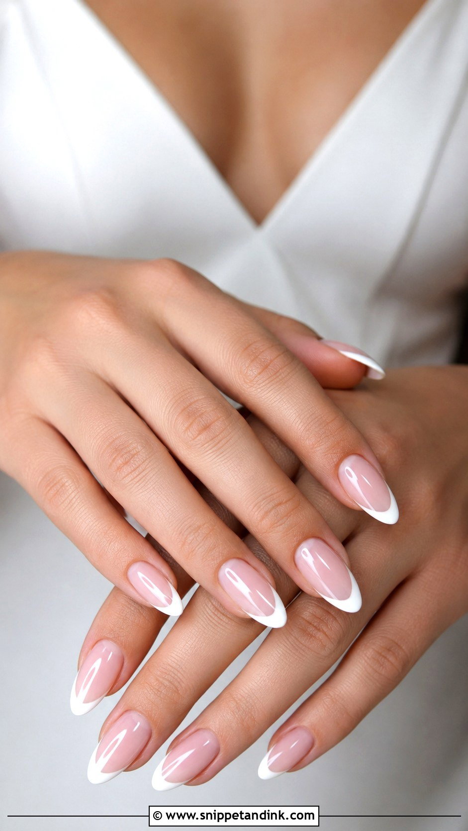 Soft Pink French Tip Wedding Nails - Snippet and Ink - 30 Nail Art for Wedding Ideas