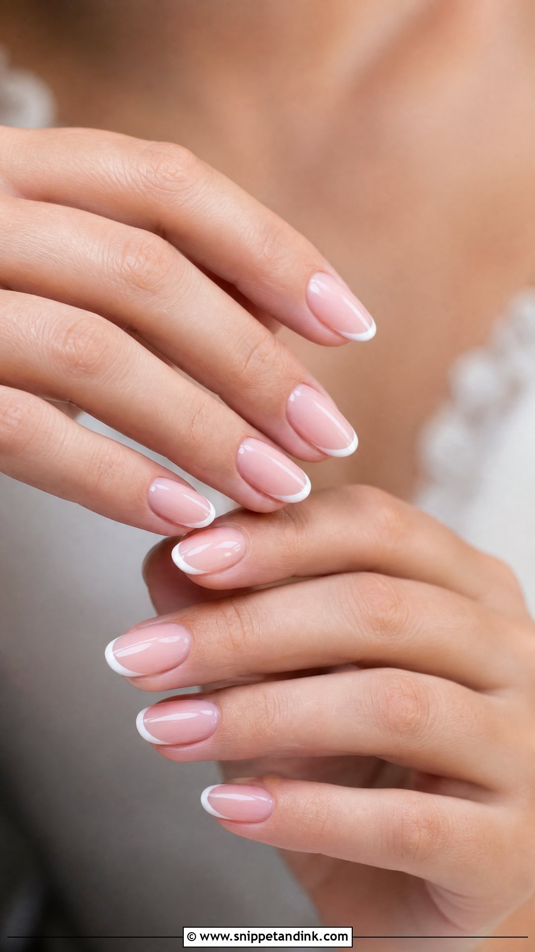 Soft Pink French Wedding Nails - Snippet and Ink - 35 Nail Art Wedding Ideas