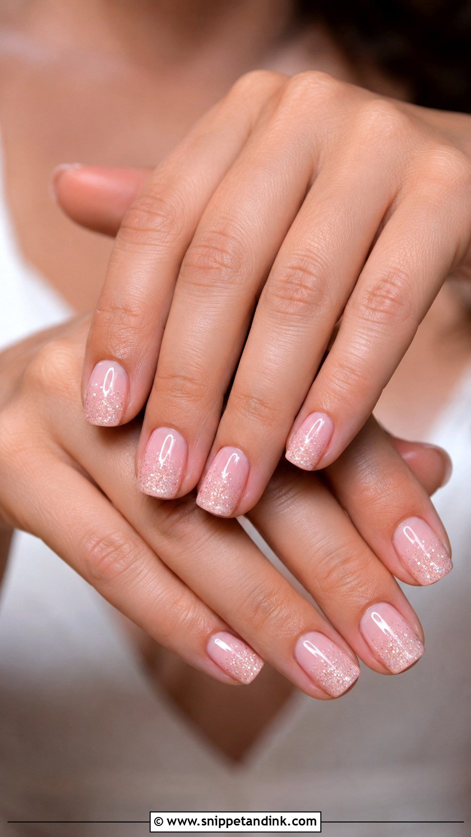Soft Pink Glitter Wedding Nails - Snippet and Ink - 20 Fancy Wedding Nails