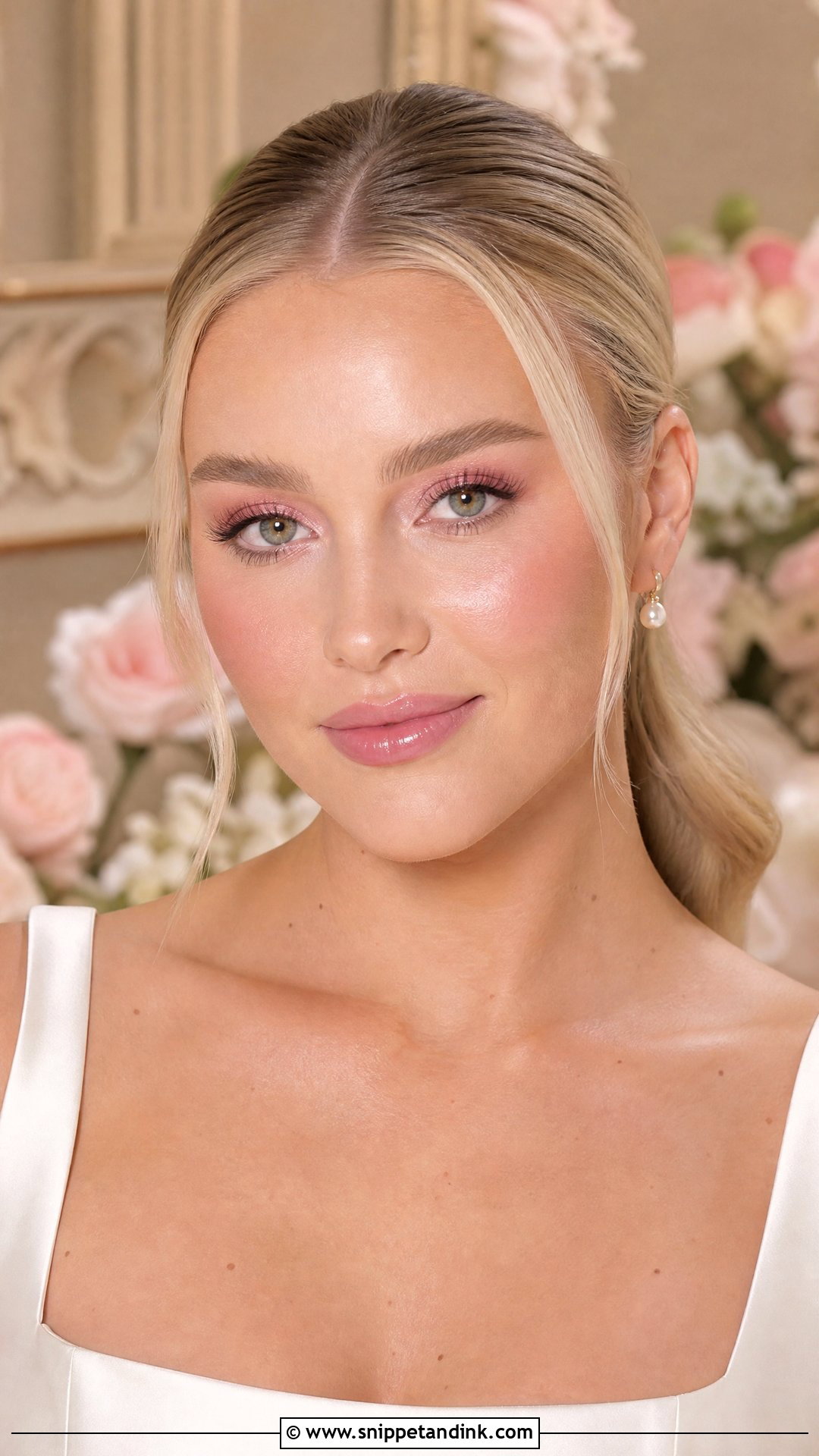 Soft Pink Monochrome Wedding Makeup - Snippet and Ink - 20 Soft Pink Wedding Makeup Ideas