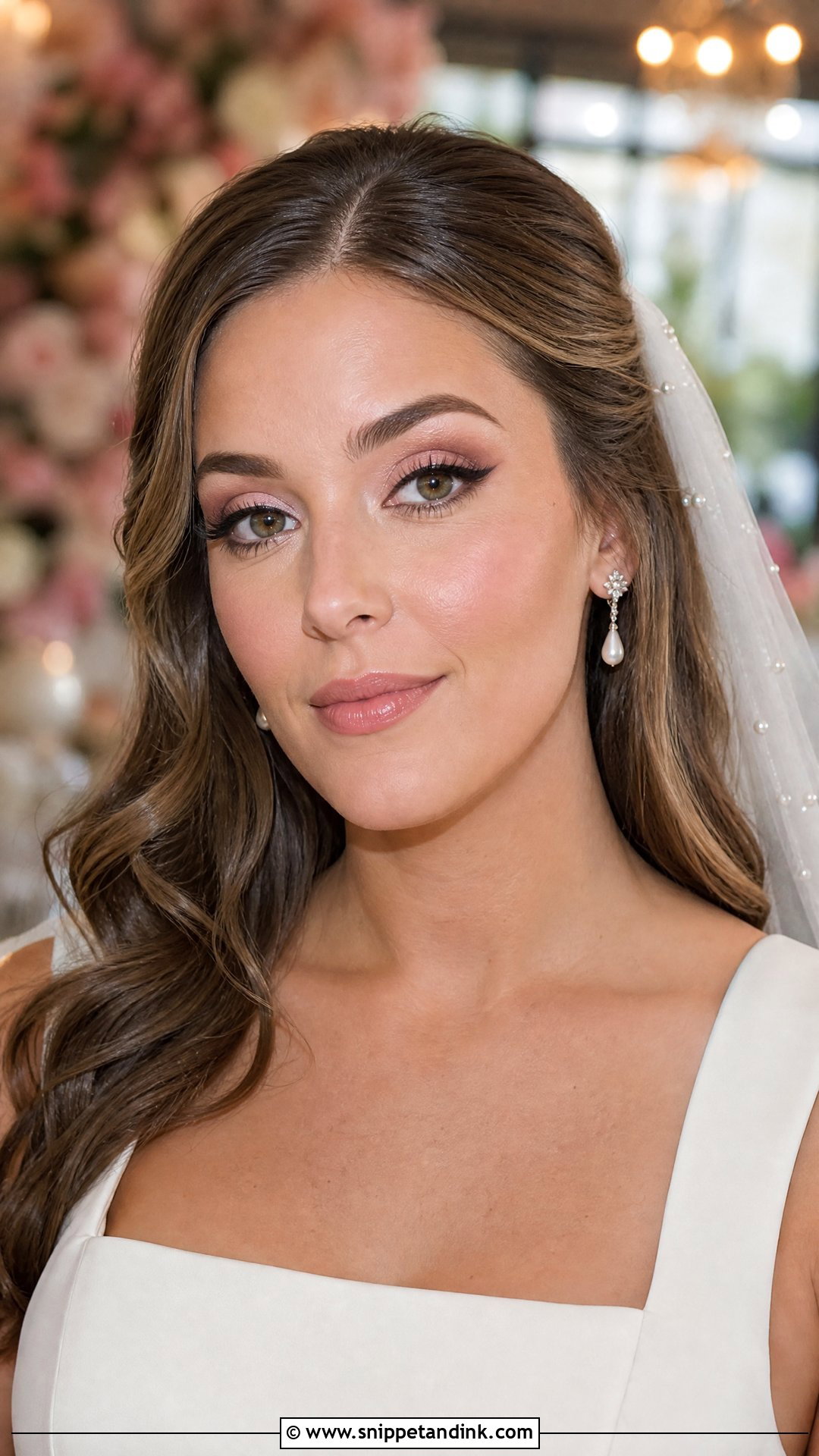 Soft Pink Wedding Makeup With Winged Liner - Snippet and Ink - 20 Soft Pink Wedding Makeup Ideas