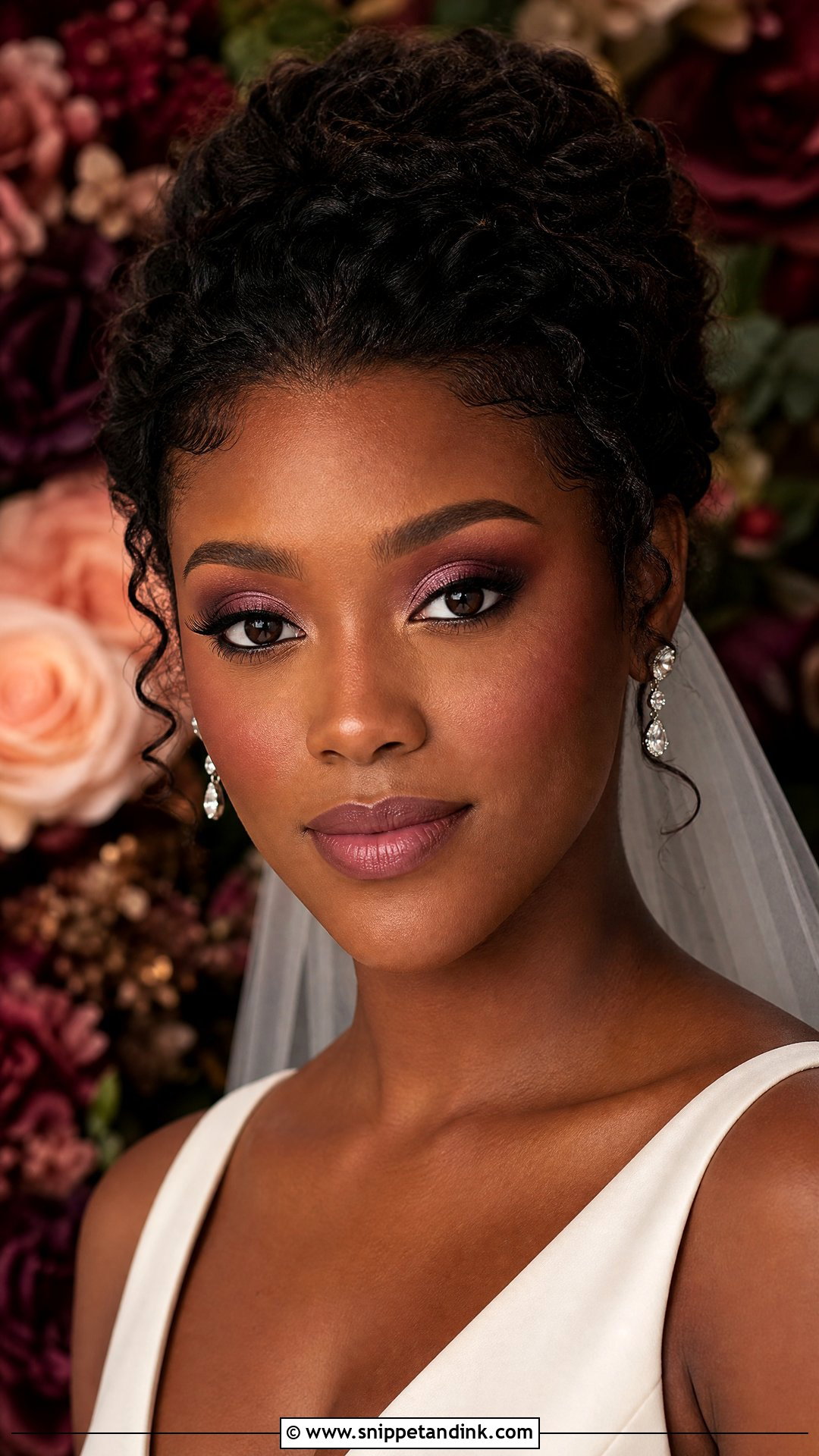 Soft Plum Smokey Bridal Makeup For Green Eyes - Snippet and Ink - 20 Fall Wedding Makeup for Bride Green Eyes