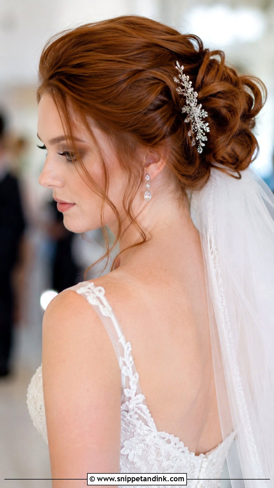 Soft Rolled Updo Bridal Style - Snippet and Ink - 30 Loose Updo Wedding Ideas
