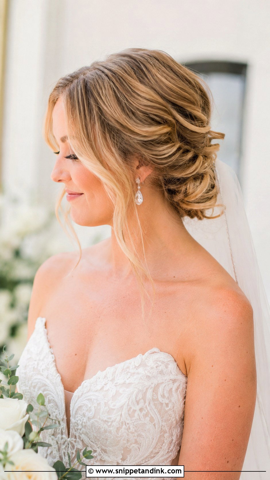 Soft Romantic Chignon - Snippet and Ink - 25 Wedding Hair Up Do Ideas