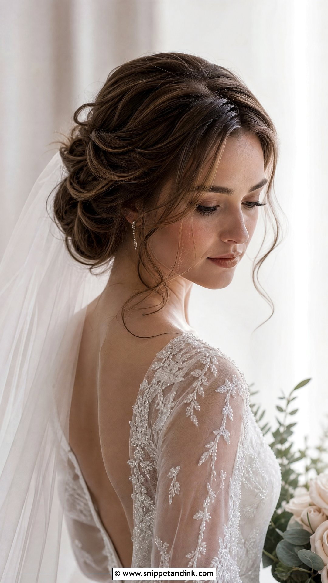 Soft Romantic Chignon With Tendrils - Snippet and Ink - 25 2025 Bridal Hair Ideas