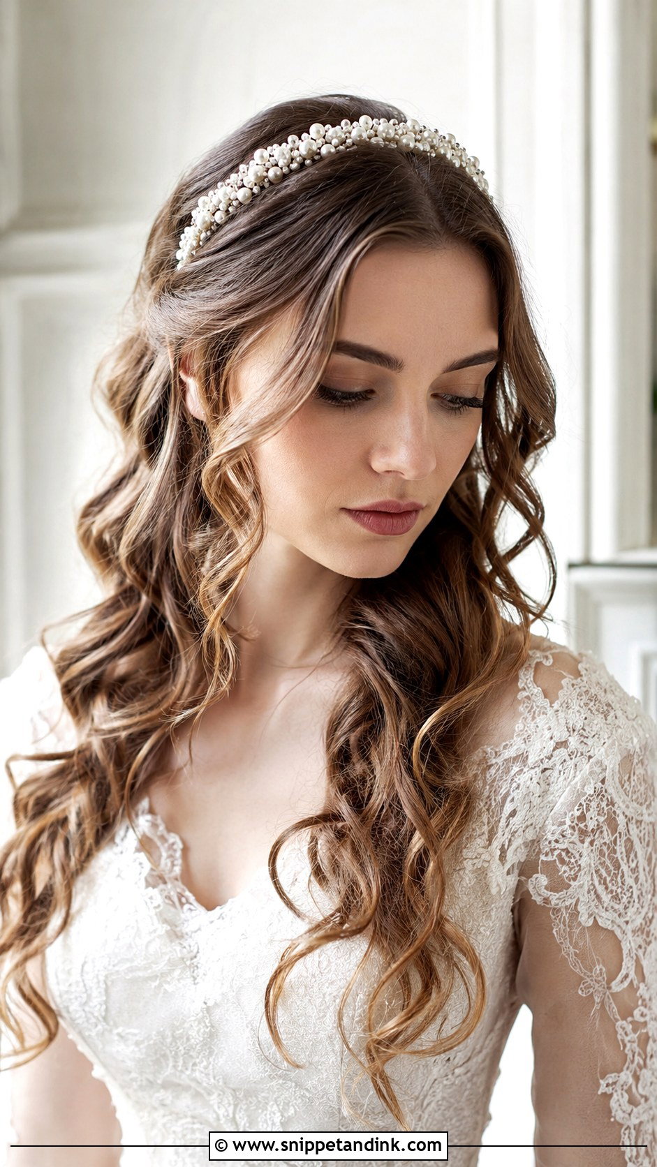 Soft Romantic Curls With Headband - Snippet and Ink - 25 Wedding Hair Looks
