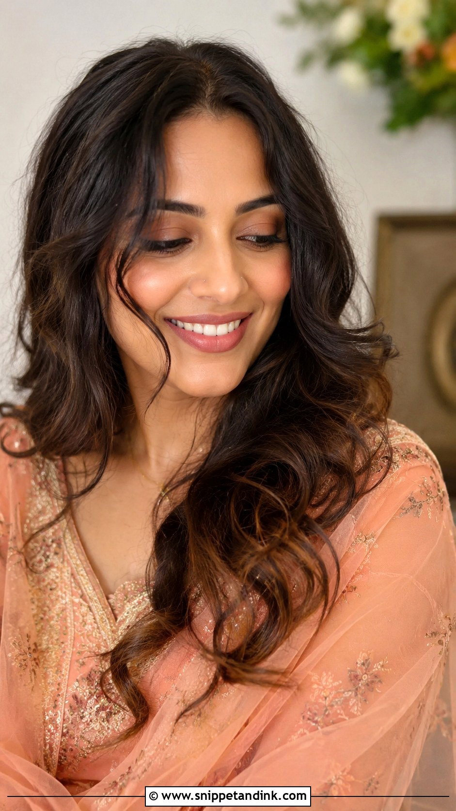 Soft Romantic Curls for Indian Wedding - Snippet and Ink - 25 Curls Open Hairstyles Indian Wedding