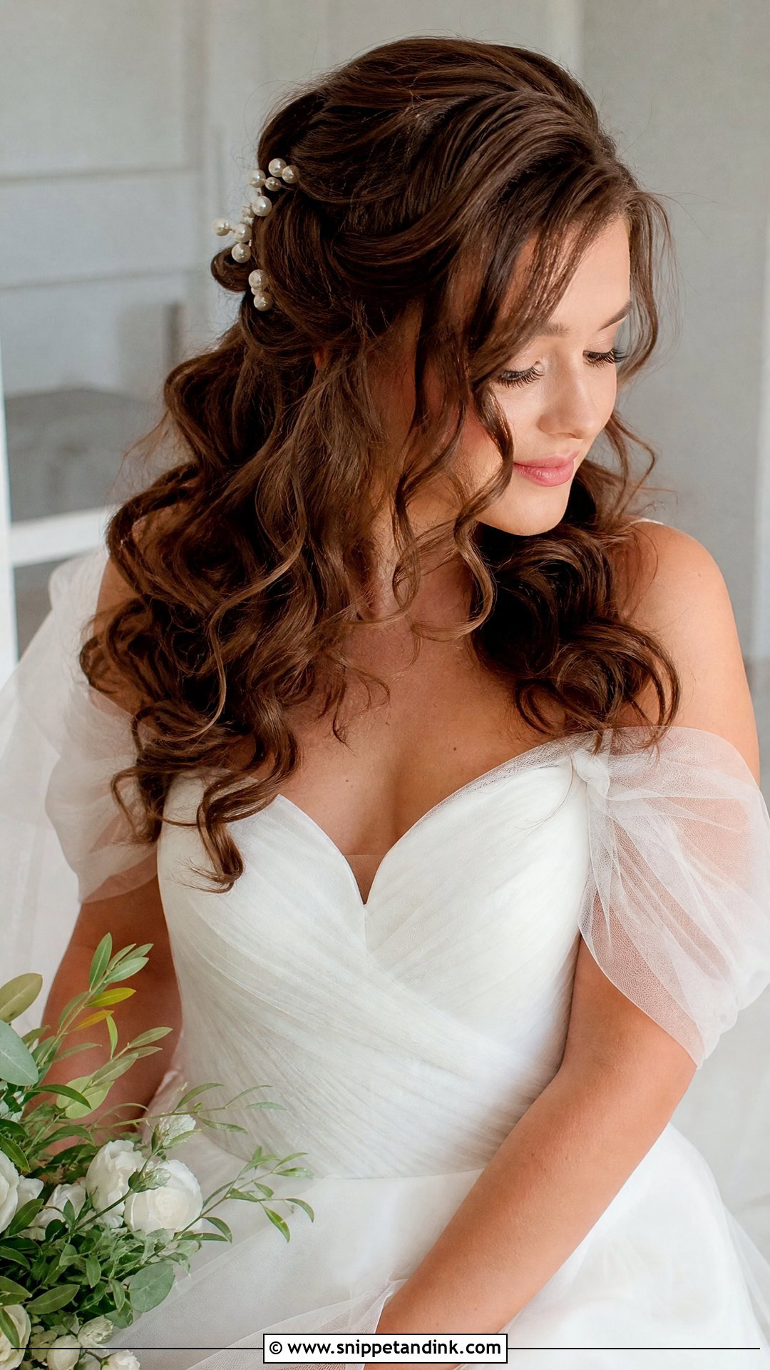 Soft Romantic Curls for Wedding - Snippet and Ink - 20 Open Hair Bridal Hairstyles