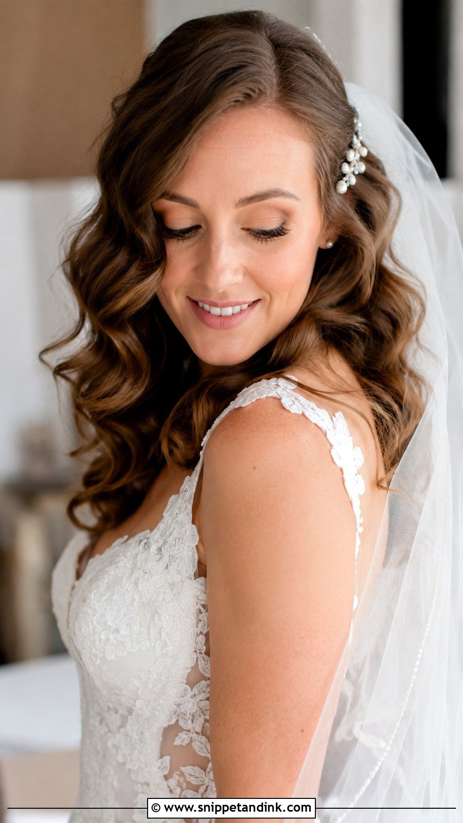 Soft Romantic Curls for the Aisle - Snippet and Ink - 20 Wedding Day Hair Down Ideas