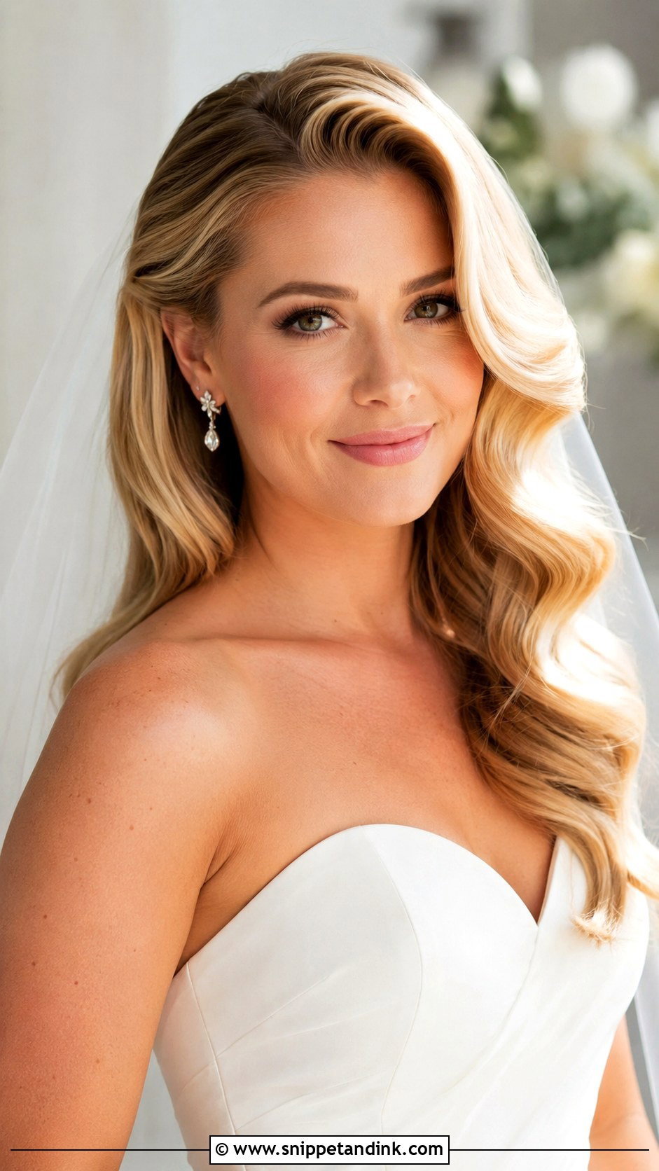 Soft Romantic Hollywood Waves Wedding Hair - Snippet and Ink - 15 Soft Romantic Wedding Hair Ideas