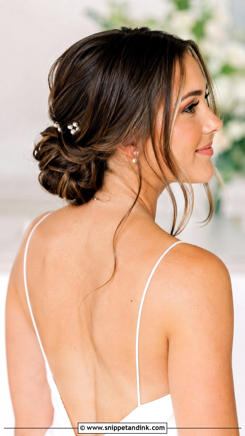 Soft Romantic Low Bun - Snippet and Ink - 25 Ethereal Wedding Hair Ideas