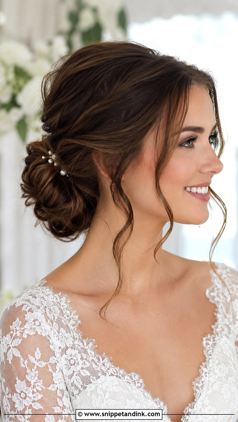 Soft Romantic Low Bun Wedding Hair - Snippet and Ink - 15 Soft Romantic Wedding Hair Ideas