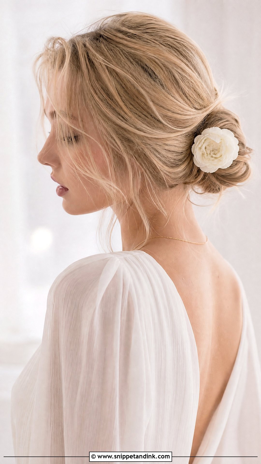 Soft Romantic Low Bun - Snippet and Ink - 20 Bridal Buns Hairstyle